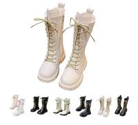 Boots Lined Winter Boots Girls Children Warm Riding Boots with Fleece Lined Leather Boots with Side Zip Lace-up Boots Waterproof Snow Boots, Black (Black B)