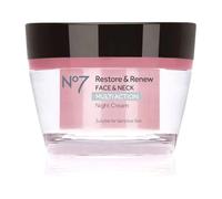 BOOTS NO-7 MULTIACTION RESTORE AND RENEW NIGHT CREAM FACE AND NECK CREAM 50ML