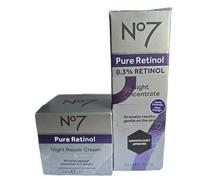 Boots No7 Pure Retinol Night Repair Set - Night Cream 50ml + 0.3% Retinol Night