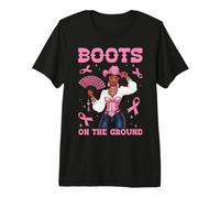 Boots On The Ground African American Breast Cancer Cowgirl Premium T-Shirt