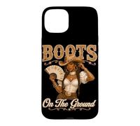 Boots On The Ground African American Cowgirl Boots Western Case for iPhone 15 Plus