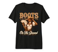 Boots On The Ground African American Cowgirl Boots Western Premium T-Shirt