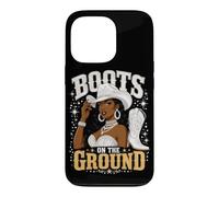 Boots On The Ground Cowboy Boots Black Girl Western Melanin Case for iPhone 13 Pro
