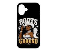 Boots On The Ground Cowboy Boots Black Girl Western Melanin Case for iPhone 16