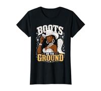 Boots On The Ground Cowboy Boots Black Girl Western Melanin T-Shirt