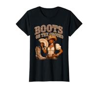 Boots On The Ground Cowboy Boots Black Girl Western Melanin T-Shirt