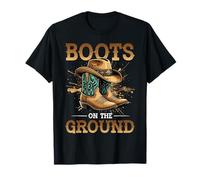 Boots On The Ground Cowboy Boots Southern Country Rodeo T-Shirt