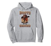 Boots On The Ground Cowboy Boots Western Country Style Pullover Hoodie