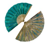 Boots On The Ground Fan, Clacking Fans For Line Dancing,Popping Fans Large Holographic Folding Fan Iridescent Clack Hand Fan,Foldable Craft Holding Laser Colors Hand Fan (A23)