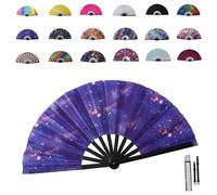 Boots on The Ground Fan，Foldable Craft Holding Laser Colors Hand Fan, Large Holographic Folding Hand Fan, For Line Dancing,Party,Dance Enthusiasts Gift (G)