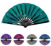 Boots on The Ground Fans for Line Dancing, 2025 New Holographic Hand Fan Foldable, Cowboy Popping Fans Accessories Rave Fan Rainbow Disco Party Decorations for Outdoor Events Dance Enthusiasts Gift