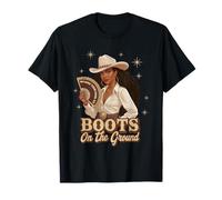 Boots On The Ground Juneteenth Cowgirl Where Them Fans At T-Shirt