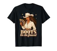 Boots On The Ground Juneteenth Cowgirl Where Them Fans At T-Shirt