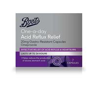 Boots One-a-Day Acid Reflux Relief 20mg Gastro-Resistant Capsules 7 Capsules