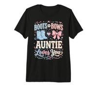 Boots Or Bows Auntie Loves You Premium T-Shirt