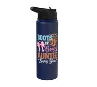 Boots Or Bows Auntie Loves You Stainless Steel Insulated Water Bottle