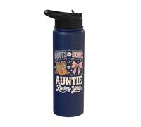 Boots Or Bows Auntie Loves You Stainless Steel Insulated Water Bottle