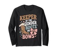 Boots Or Bows Gender Keeper of The Gender Reveal Outfit Long Sleeve T-Shirt