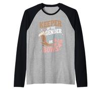 Boots Or Bows Gender Keeper of The Gender Reveal Outfit Raglan Baseball Tee