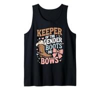Boots Or Bows Gender Keeper of The Gender Reveal Outfit Tank Top