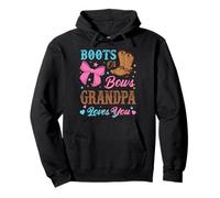 Boots or Bows Gender Reveal Decorations Grandpa Loves You Pullover Hoodie