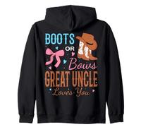 Boots Or Bows Great Uncle Loves You Gender Reveal Party Zip Hoodie