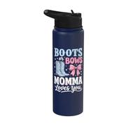 Boots Or Bows Momma Loves You Stainless Steel Insulated Water Bottle