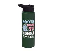 Boots Or Bows Momma Loves You Stainless Steel Insulated Water Bottle