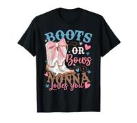 Boots Or Bows Nonna Loves You Gender Reveal Party T-Shirt