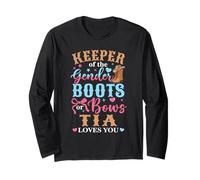 Boots Or Bows Tia Loves You Gender Reveal Family Matching Long Sleeve T-Shirt