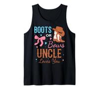 Boots Or Bows Uncle Loves You Gender Reveal Party Tank Top