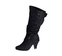 Boots Retro Heel for Women Shoes Boots Women's Boots Booties Heel Tapered High Women's Boots Women Boots Knee High Leather Extra Wide Calf Over The Knee Boots Black