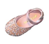 Boots Silver Fashion Spring and Summer Children's Dance Shoes Dress Show Princess Shoes Round Toe Pearl Rhinestone Sequins Snow Boots Children 32 Waterproof, pink, 1/1.5 UK