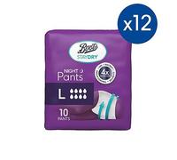 Boots Staydry Night Pants Large - 120 Pants (12 Pack Bundle)