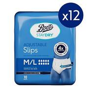 Boots Staydry Slip Medium/Large - 120 Pairs (12 Pack Bundle)