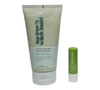 Boots Tea Tree & Witch Hazel Exfoliating Face Scrub Look Smooth 150ML With Free Aloe Vera Lip Balm