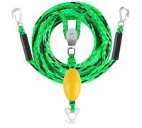 Boots tow rope for tubing, pull rope for up to 4 users, with hook and 360 degree swivel castor, ski ropes, water sports, for inflatable floats, outdoor kayaking, surfing, water sports, river and pool