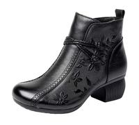 Boots Waterproof Women Warm Boots Soft and Comfortable Can Adapt To The Cold and Harsh Environment Womens Work Boots (Black, 5)