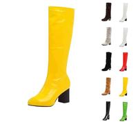 Boots Women Knee High Boots for Women UK - Waterproof Combat Style Pull on Boots,Platform Heel, Wide Fitting Comfortable for Walking Womens Shoes Size 5