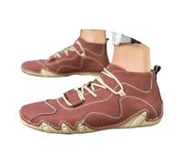 Boots Women's Men's Hiking Shoes Short Shaft Half Boots High Top Trainers High Trainers Fitness High Shoes Hiking Unisex Transition Boots Slip On Boots Lace-Up Boots, Wine Red, 5 UK
