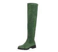 Boots Women's Mid Calf Boots Overknee Boots for Women with Platform Sole, Above the Knee, High Block Heel, Fashionable Western Boots, Green, 8.5 UK