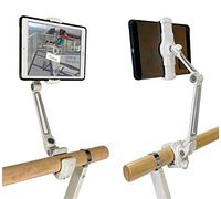 Booty Kicker Phone or Tablet Holder with Round Clamp Fits 1.25" - 1.75" Thick Bar/Barre, Sturdy Metal, Stable Base, Adjusts Firmly and Securely, Compatible iPad mini/Most Phones/Small Tablets