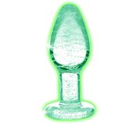 Booty Sparks Glow in the Dark M - glass butt plug (transparent)