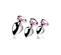 Booty Sparks Pink Heart Gem Anal Plug Set