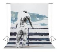 Booty Wall Art, Gay Artwork, Nude Male Art Print, Ocean View Painting, Gifts for Your Gay Boyfriend, Masculine Bedroom Decor-1 Photography Cloth56x118inch(142x300cm)