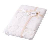 Booulfi Baby Blanket for Girls White Swaddles Towel for Newborns Toddler Receiving Blankets Baptism Christening Unisex Neutral Girl Boy Stroller Knit Cotton Crochet Lace Crib Blanket