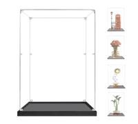 BOOVAX Display Case for Lego 21347 10328 10344 21357 - Acrylic Clear Collectible Display Box for [Red London Telephone Box/Bouquet of Roses/Lucky Bamboo/Luxo Jr. Lamp] - 25x20x35cm