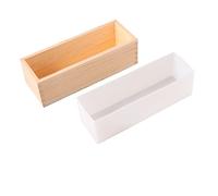 BOOWAN NICOLE 1.3 KG Rectangular Silicone Loaf Mold with Wooden Box for CP and MP Soap Making Tools, 7.6 * 7.6 cm Soap Making Mould for Adults Beginners DIY Kits