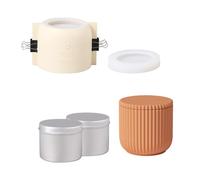 Boowan Nicole Carousel Ridged Candle Jar Silicone Molds for Concrete Cement Candle Jar Molds with 6oz Candle Tin DIY Storage Home Decoration (SH1031-1-3+2)