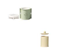 BOOWAN NICOLE Cylindrical with a Pattern Candle Jars/Candle Jar with Lid Concrete Silicone Moulds & 9 oz Candle Refill Silicone Moulds, Candle Holder Plaster Casting Moulds (SH1214-1217)